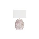 Table lamp with white wash base and white shade 
