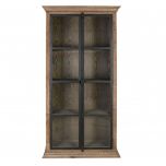 wooden bookcase with glass panel doors 