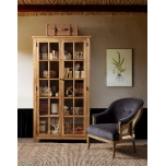 Block & Chisel oak wood bookcase with glass panelled doors