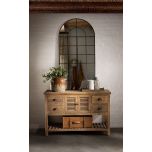 Black arched window pane mirror