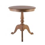 Block & Chisel round lamp table in solid antique weathered oak