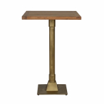 Killian Bar Table with brass stand and wooden top