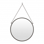 Block & Chisel round hanging mirror in metal