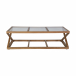 oak frame coffee table with glass inserts