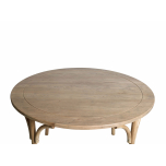 Block & Chisel round oak wood dining table