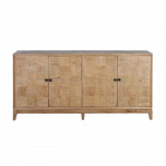 Block and chisel oak sideboard with four doors and parquet front