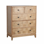 oak chest of drawers with parquet detail