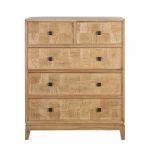 oak chest of drawers with parquet detail