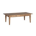 reclaimed elm wood coffee table with 2 drawers