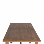 Block and chisel reclaimed elm dining table 