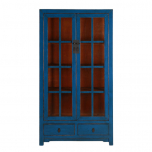 Blue lacquered display cabinet 