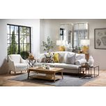Block & Chisel crystal, iron and MDF lamp with white linen shade