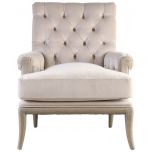 Block & Chisel silver velvet upholstered button tufted armchair