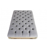grey deep buttoned ottoman with wooden base Château Collection 