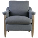 Block & Chisel grey upholstered occasional chair with oakwood legs