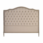 Margaret Headboard King size in stone neutral with tufted detail