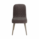Block & Chisel brown upholstered dining chair with beech wood legs