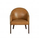 leather tub chair with beechwood legs