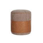 Leather and fabric stool