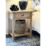 Ashwood bedside table with one drawer and shelf