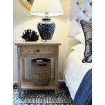 Ashwood bedside table with one drawer and shelf 