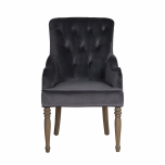 Grey velvet dining carver chair 