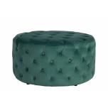 Green velvet round ottoman with button detail Château Collection