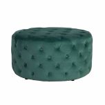 Round deep buttoned ottoman in velvet
