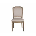 linen upholstered dining chair with wooden frame Château Collection 