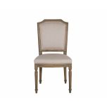 linen upholstered dining chair with wooden frame Château Collection 