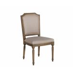 linen upholstered dining chair with wooden frame Château Collection 