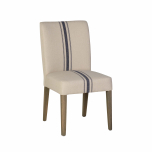 Harley dining chair in linen with navy stripe 