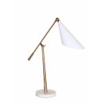 white and brass desk lamp