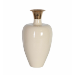 Cream enamel vase with bronze detail 