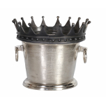 nickel oval wine cooler with crown detail