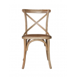 Block & Chisel Antique Oak crossback dining chair with rattan seat