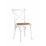 Block & Chisel white distressed birch wood crossback dining chair