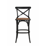 Block & Chisel black birch wood counter stool with rattan seat