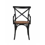 Black cross back carver dining chair 