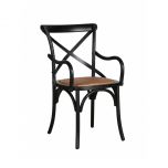 Black cross back carver dining chair 