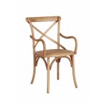 Oak cross back carver dining chair 
