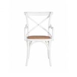white cross back carver dining chair 