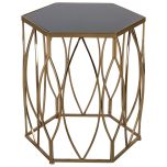 Block & Chisel iron and glass side table