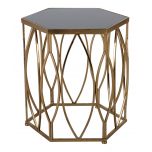 Block & Chisel iron and glass side table