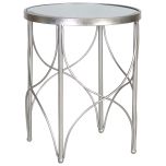 Block & Chisel round iron side table with mirrored top