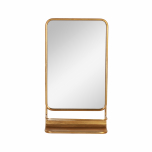Metal mirror with shelf Gold