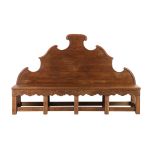 wooden carved bench in recycled pine