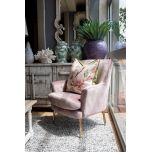Lana Occasional chair with armrests in pink velvet