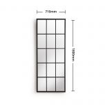 Black metal framed window pane mirror