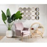 Lana Occasional chair with armrests in pink velvet